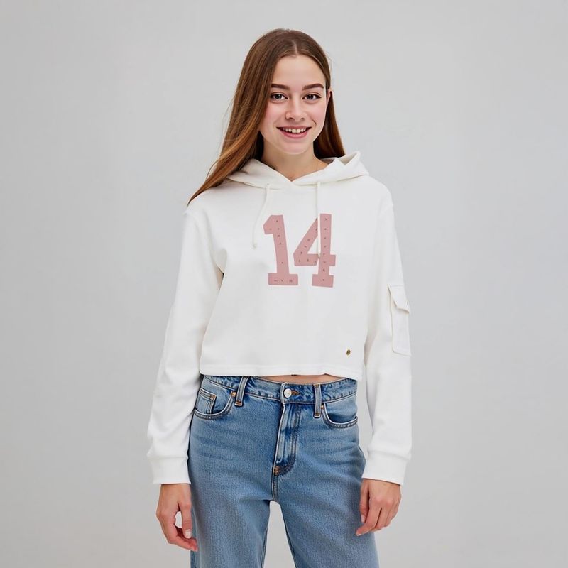 ELV - Saco para Niña Con capucha de Algodón ELV