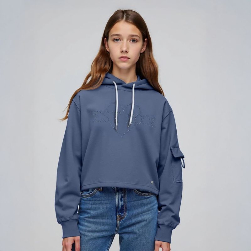 ELV - Saco para Niña Con capucha de Algodón ELV