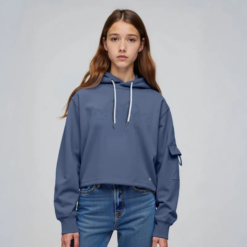 ELV - Saco para Niña Con capucha de Algodón ELV