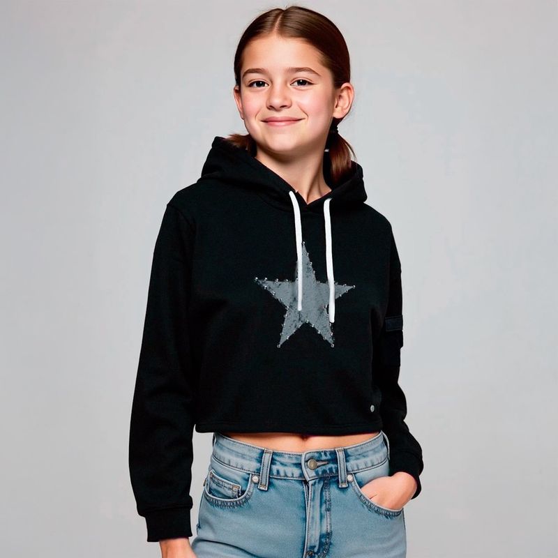 ELV - Saco para Niña Con capucha de Algodón ELV