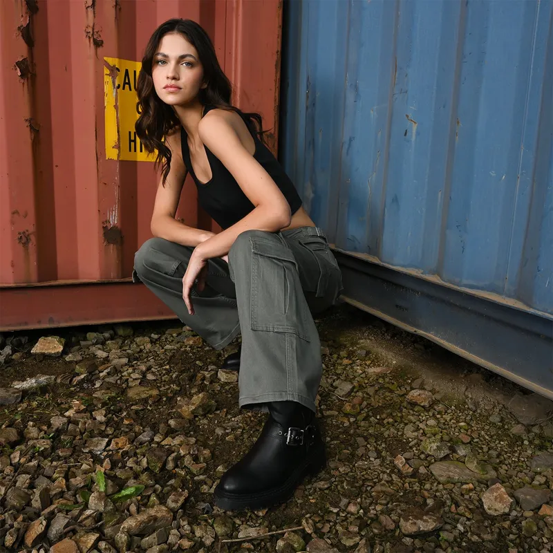 SYBILLA - Jean Cargo Mujer Tiro medio Sybilla