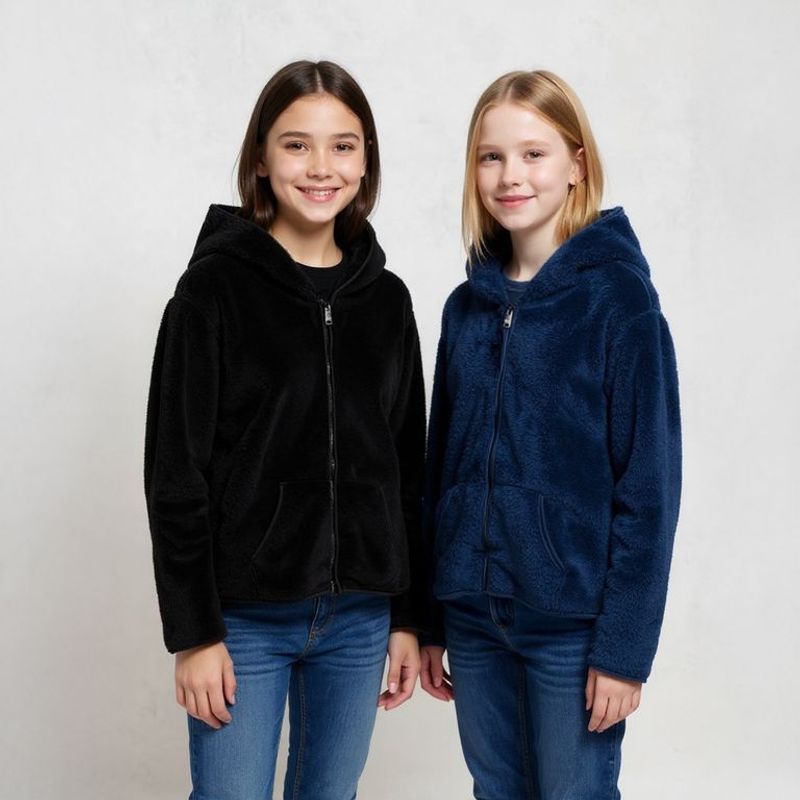 ELV - Sacos para Niña Pack de 2 unidades Efecto pelo Con capucha ELV