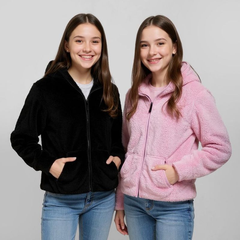 ELV - Sacos para Niña Pack de 2 unidades Efecto pelo Con capucha ELV