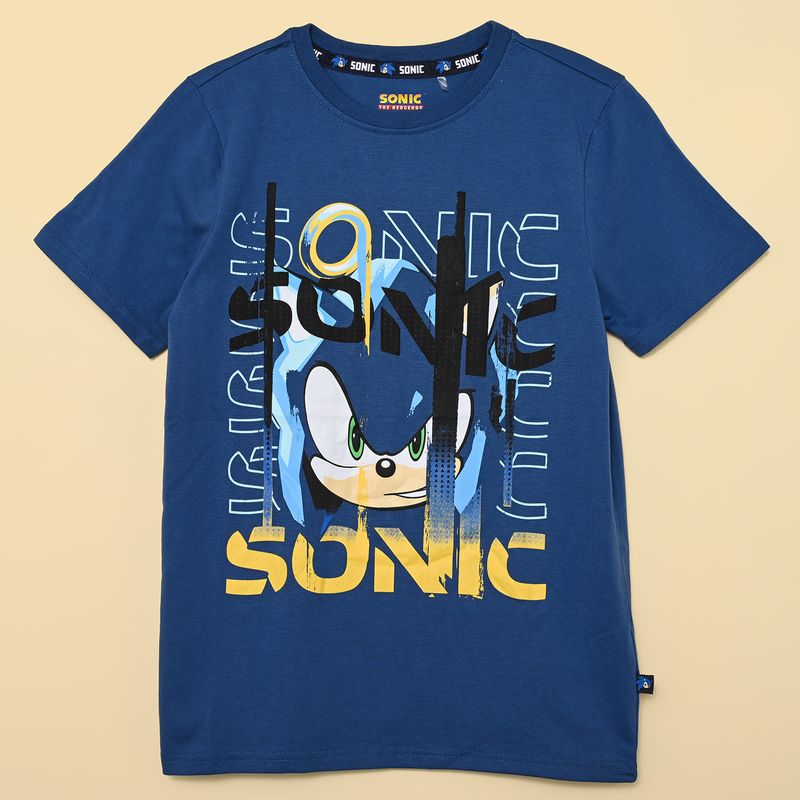  - Camiseta para Niño con Estampado Manga corta de Algodón Sonic