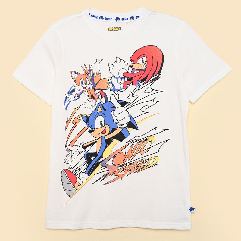  - Camiseta para Niño con Estampado Manga corta de Algodón Sonic