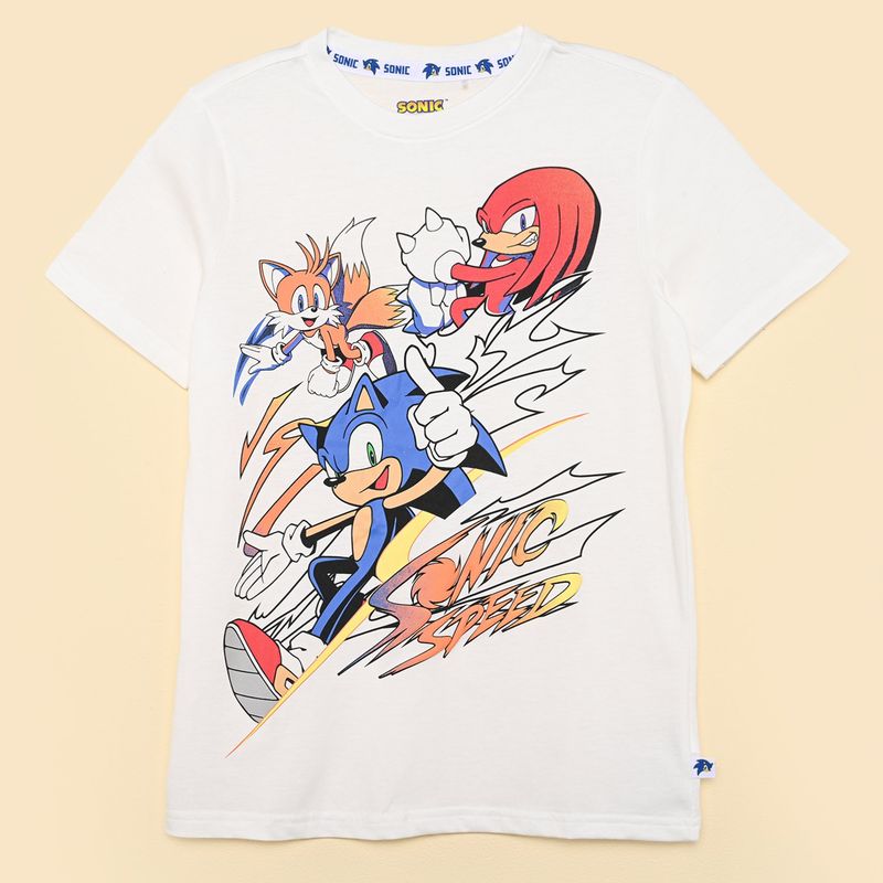  - Camiseta para Niño con Estampado Manga corta de Algodón Sonic