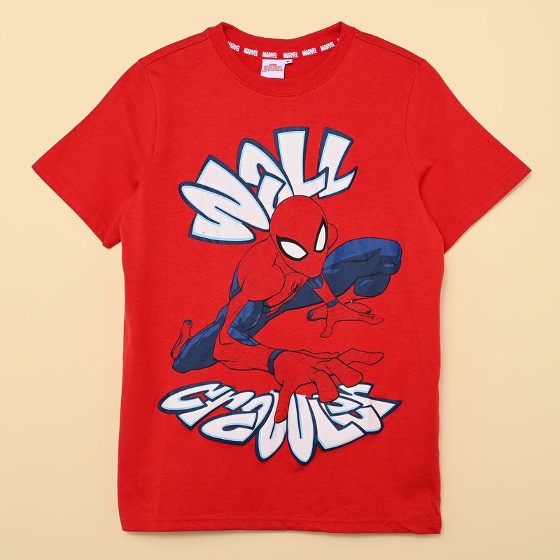 DISNEY - Camiseta para Niño con Estampado Manga corta de Algodón Spider-Man