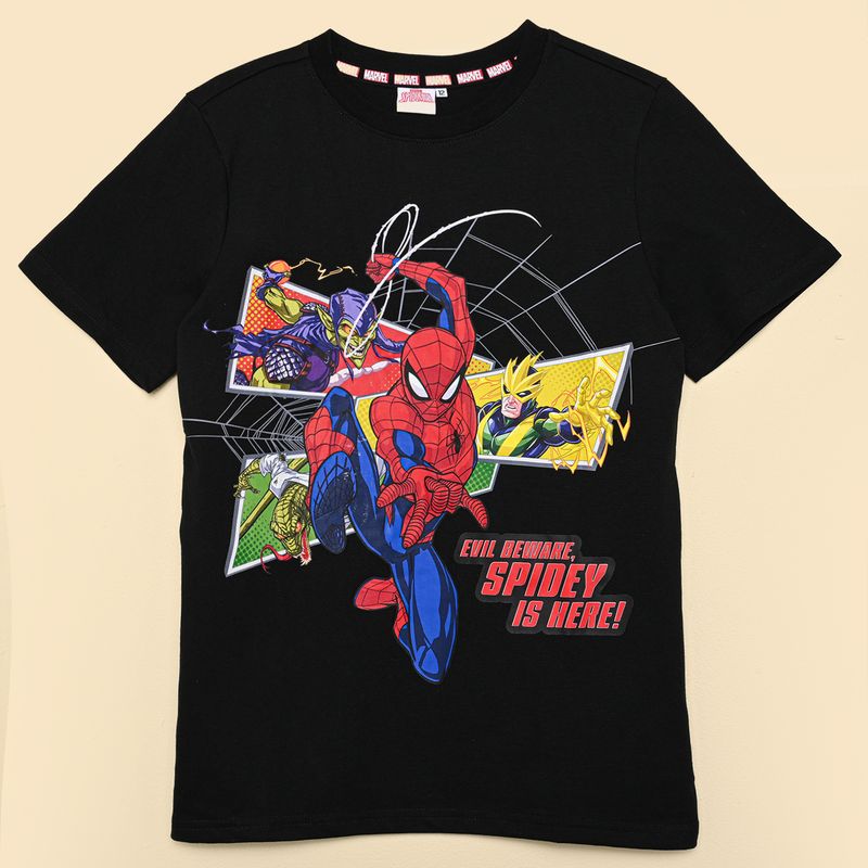 DISNEY - Camiseta para Niño con Estampado Manga corta de Algodón Spider-Man
