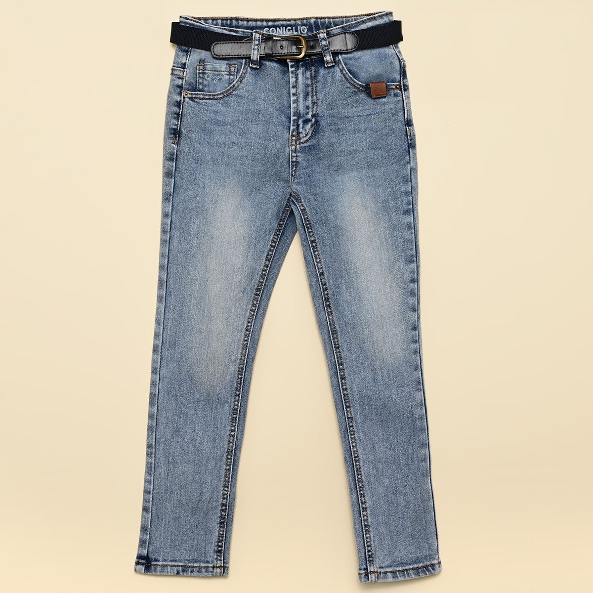 CONIGLIO - Jean para Niño Con accesorio de Algodón Coniglio