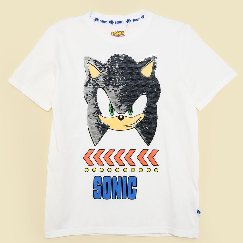  - Camiseta Niño con Estampado Manga corta de Algodón Sonic