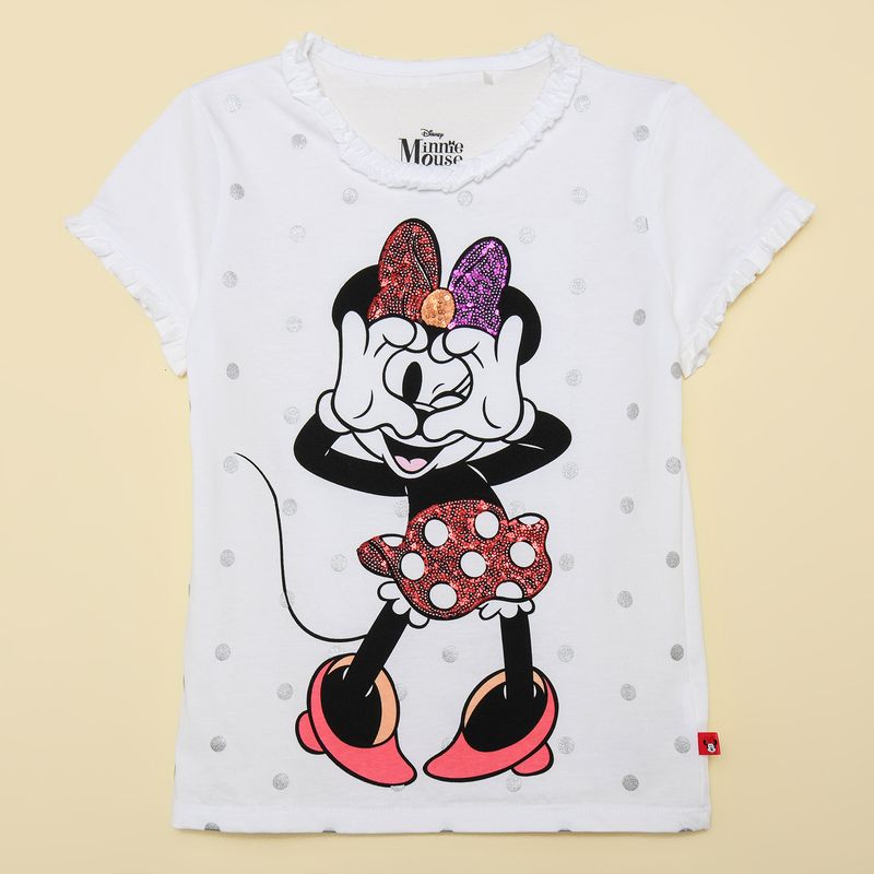MINNIE - Camiseta para Niña Manga corta de Algodón Minnie