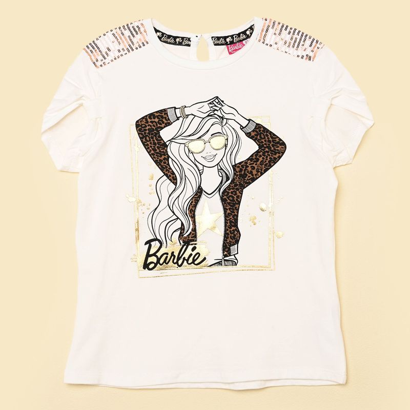 BARBIE - Camiseta para Niña con Estampado Barbie Manga corta de Algodón Barbie