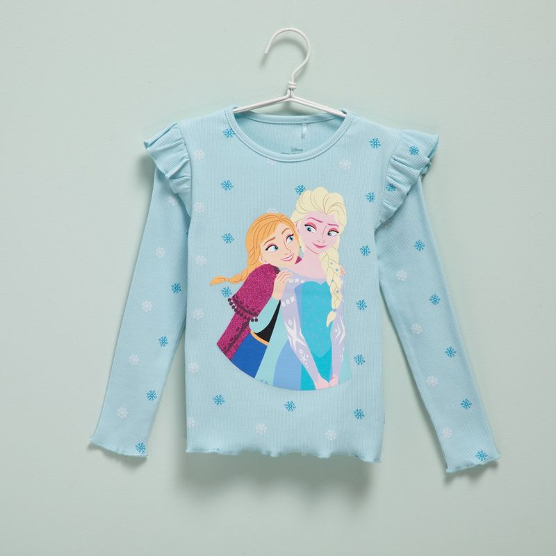 DISNEY - Camiseta manga larga Niña  Con Estampado Frozen Manga larga Algodón Frozen