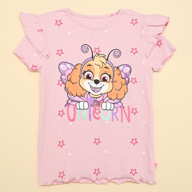 PAW PATROL - Camiseta para Niña con Estampado Manga corta de Algodón Paw Patrol