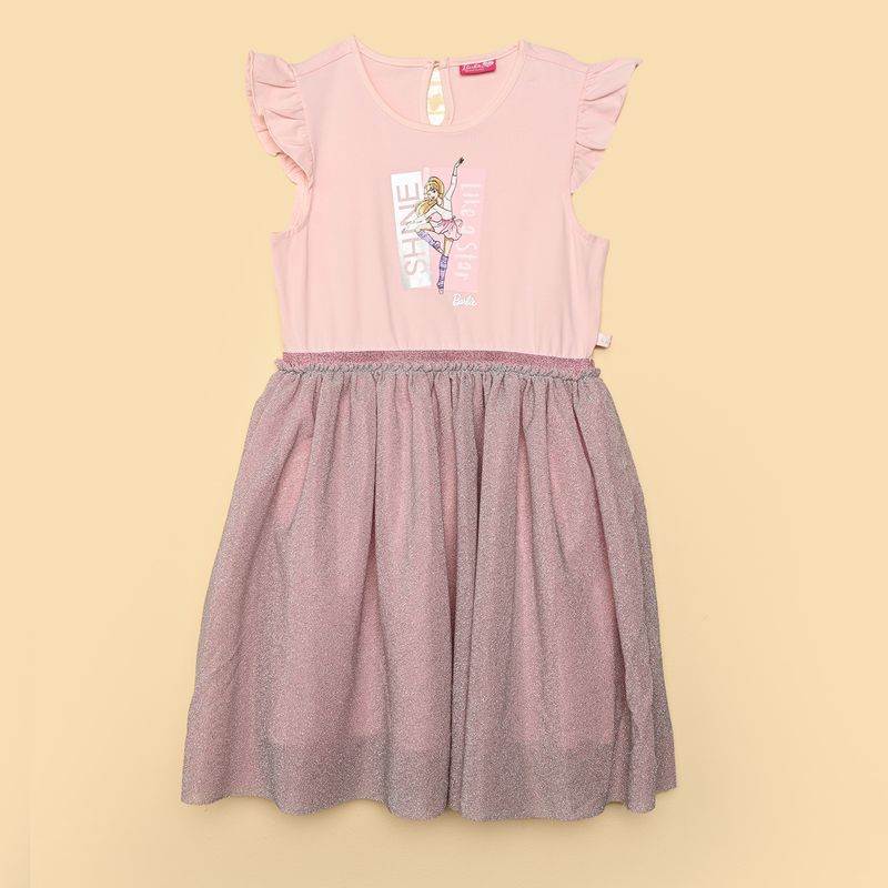 BARBIE - Vestido para Niña Manga corta de Algodón Barbie