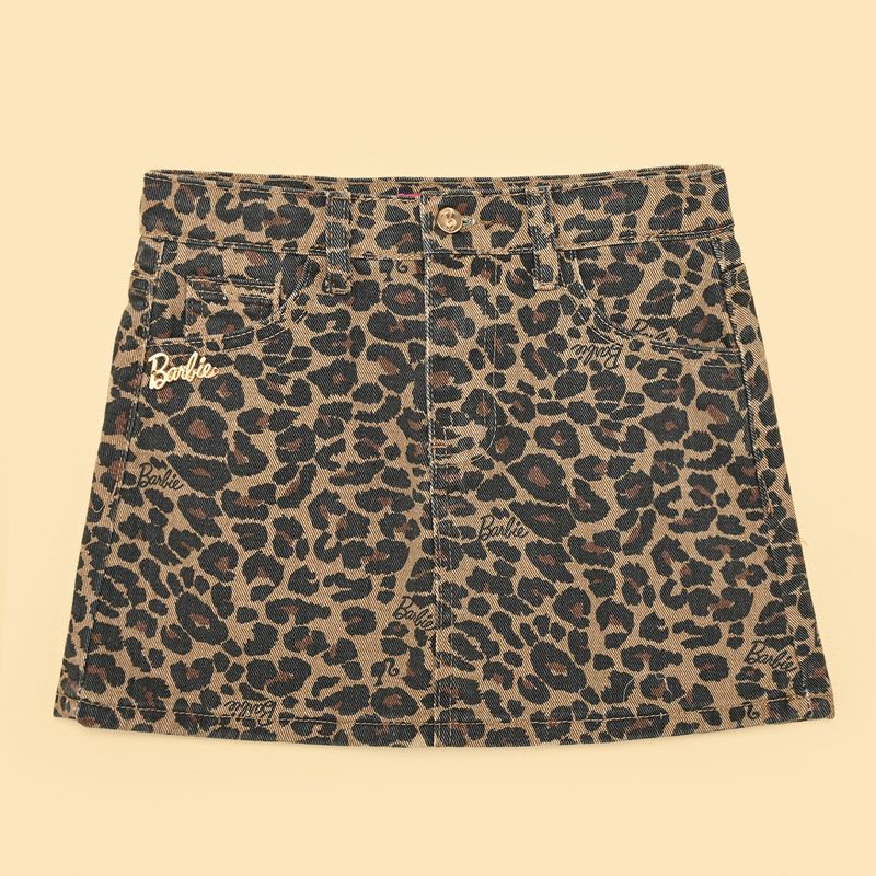 BARBIE - Falda para Niña Animal print de Algodón Barbie