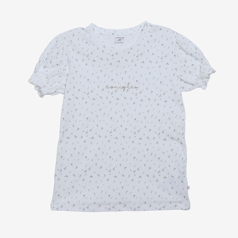 CONIGLIO - Camiseta Niña  De Flores  Manga corta Algodón Coniglio