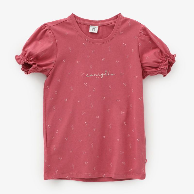 CONIGLIO - Camiseta Niña  De Flores  Manga corta Algodón Coniglio