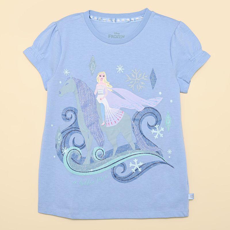 DISNEY - Camiseta para Niña Manga corta de Algodón Frozen
