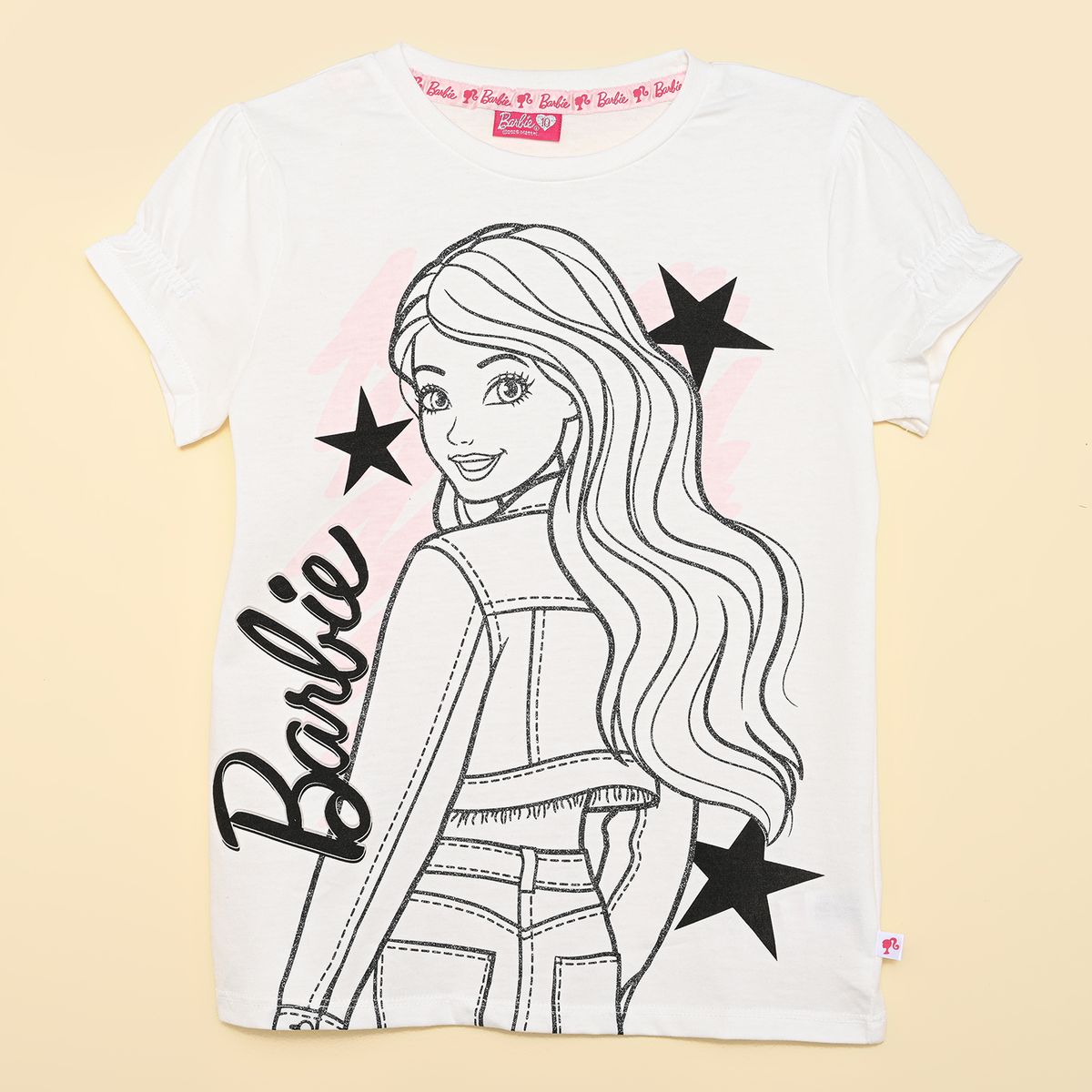 BARBIE - Camiseta para Niña Manga corta de Algodón Barbie