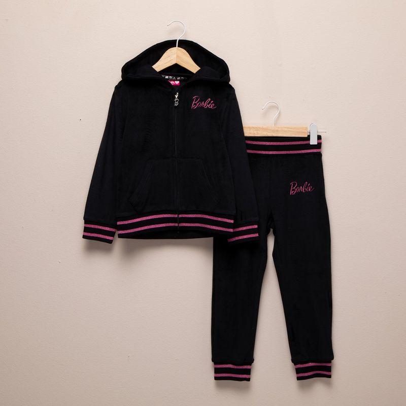 BARBIE - Set Saco con capucha + pantalón Jogger para Niña en Poliéster Barbie
