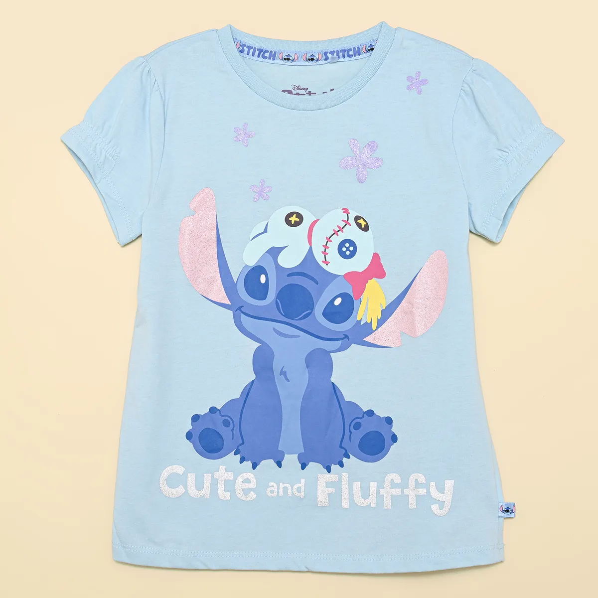 LILO & STITCH - Camiseta para Niña Manga corta Lilo & Stitch de Algodón 