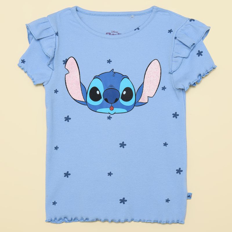 LILO & STITCH - Camiseta para Niña Manga corta Lilo & Stitch de Algodón 