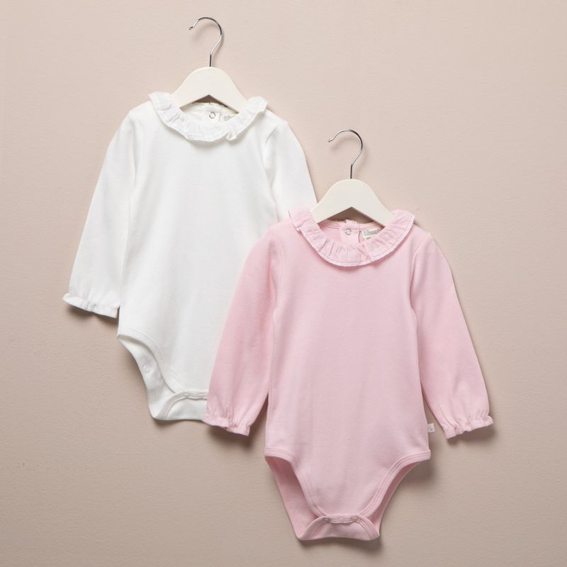 CONIGLIO - Bodies para Bebé niña Pack de 2 unidades Con cuello Manga larga de Algodón Coniglio