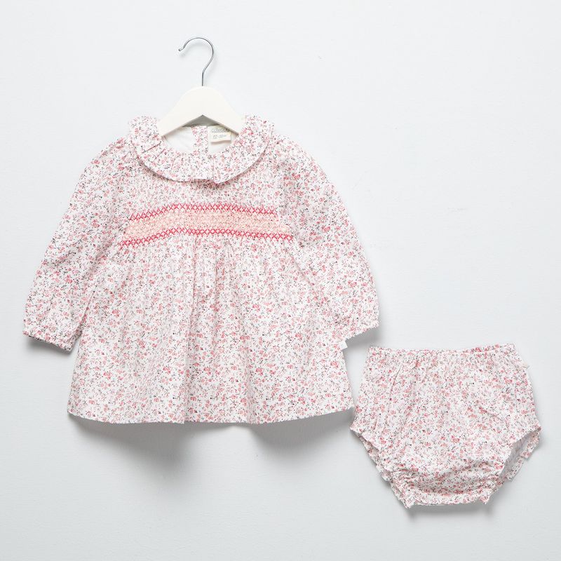 CONIGLIO - Vestido Bebé niña 2 piezas de Flores Con accesorio Manga larga Algodón Coniglio