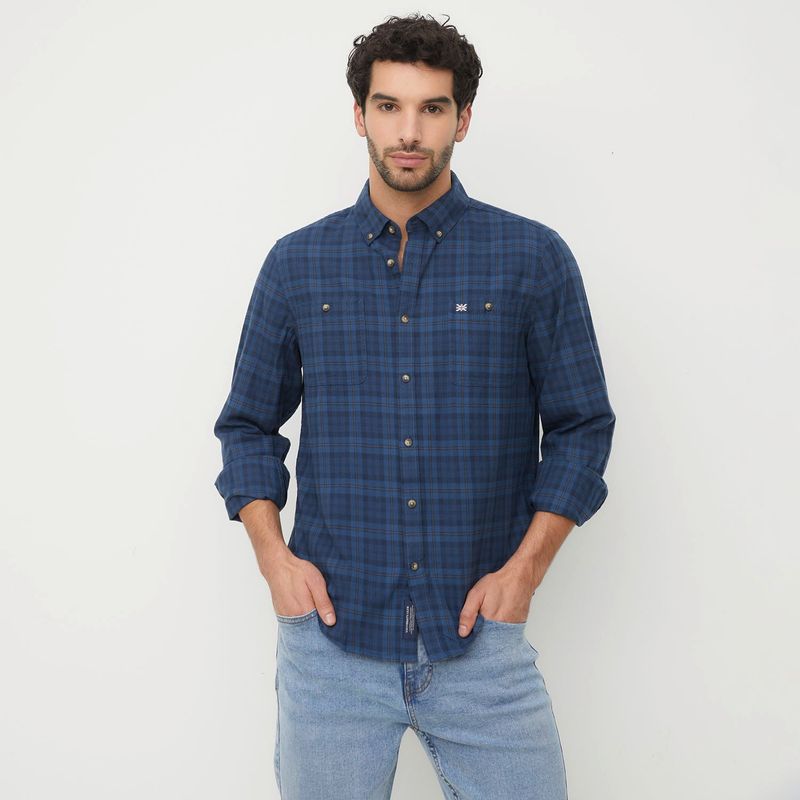 UNIVERSITY CLUB - Camisa Hombre Manga larga de Algodón University Club