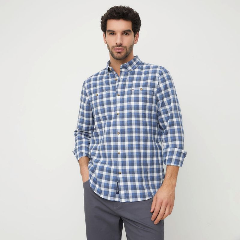 UNIVERSITY CLUB - Camisa Hombre Manga larga de Algodón University Club