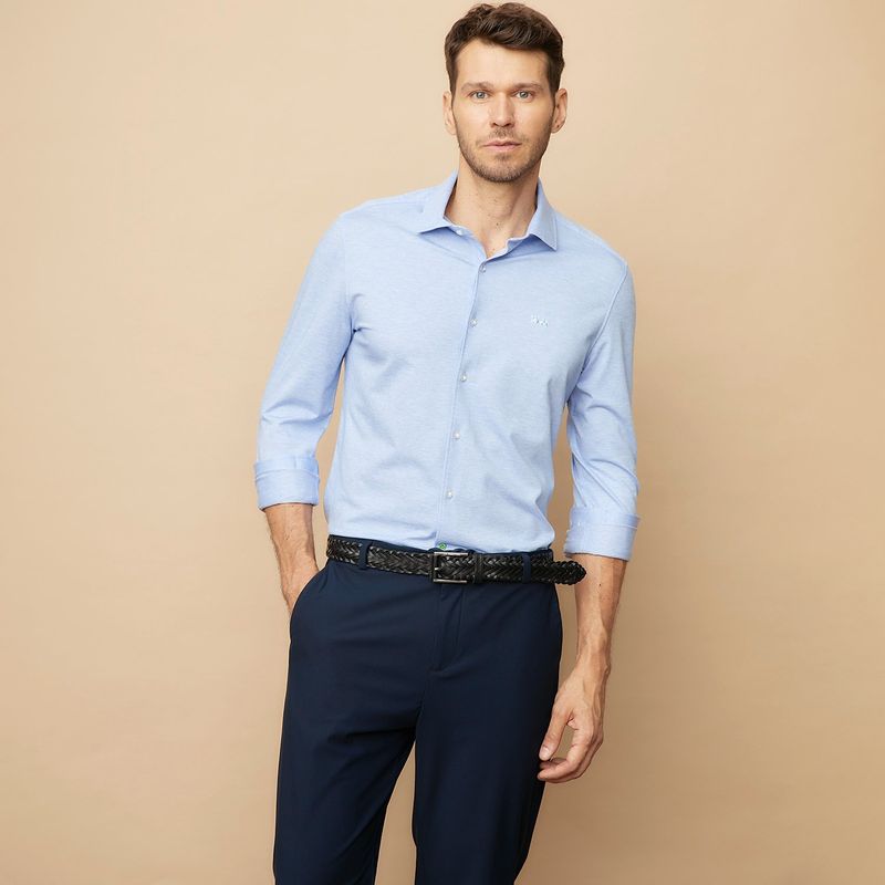 LA MARTINA - Camisa Hombre  Manga larga Slim de Algodón La Martina