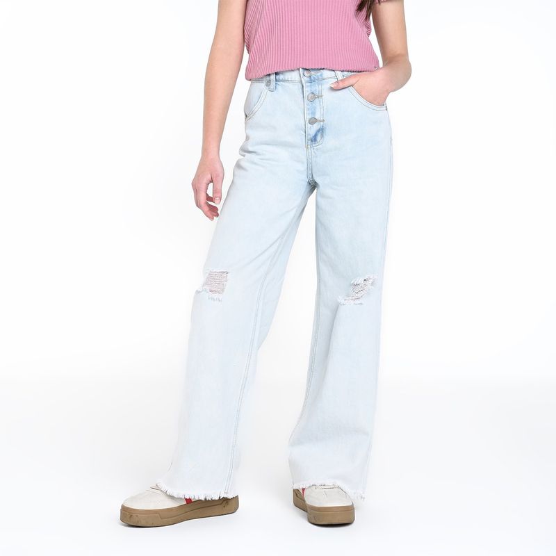 ELV - Jean para Niña Roturas de Algodón ELV