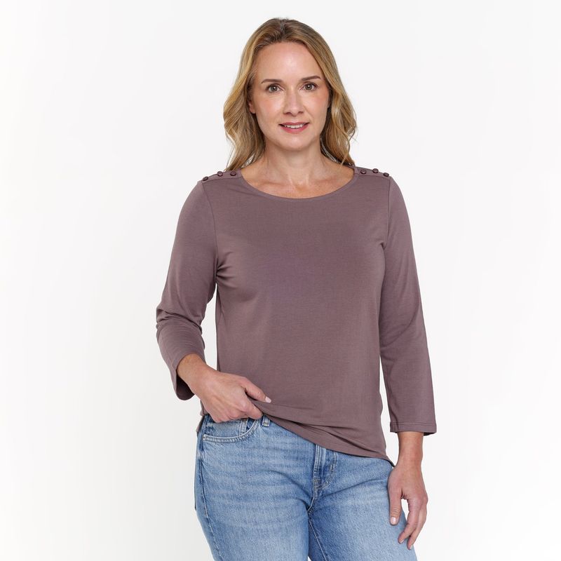 NEWPORT - Blusa Mujer Manga 3/4 de Algodón Newport