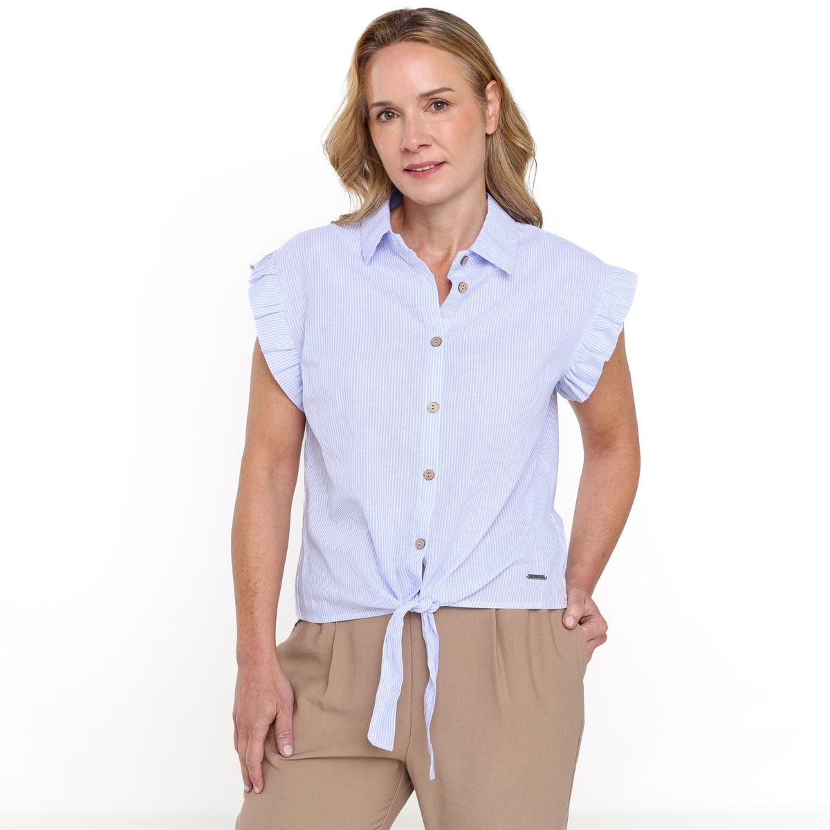 NEWPORT - Blusa Mujer Anudada Manga corta Newport