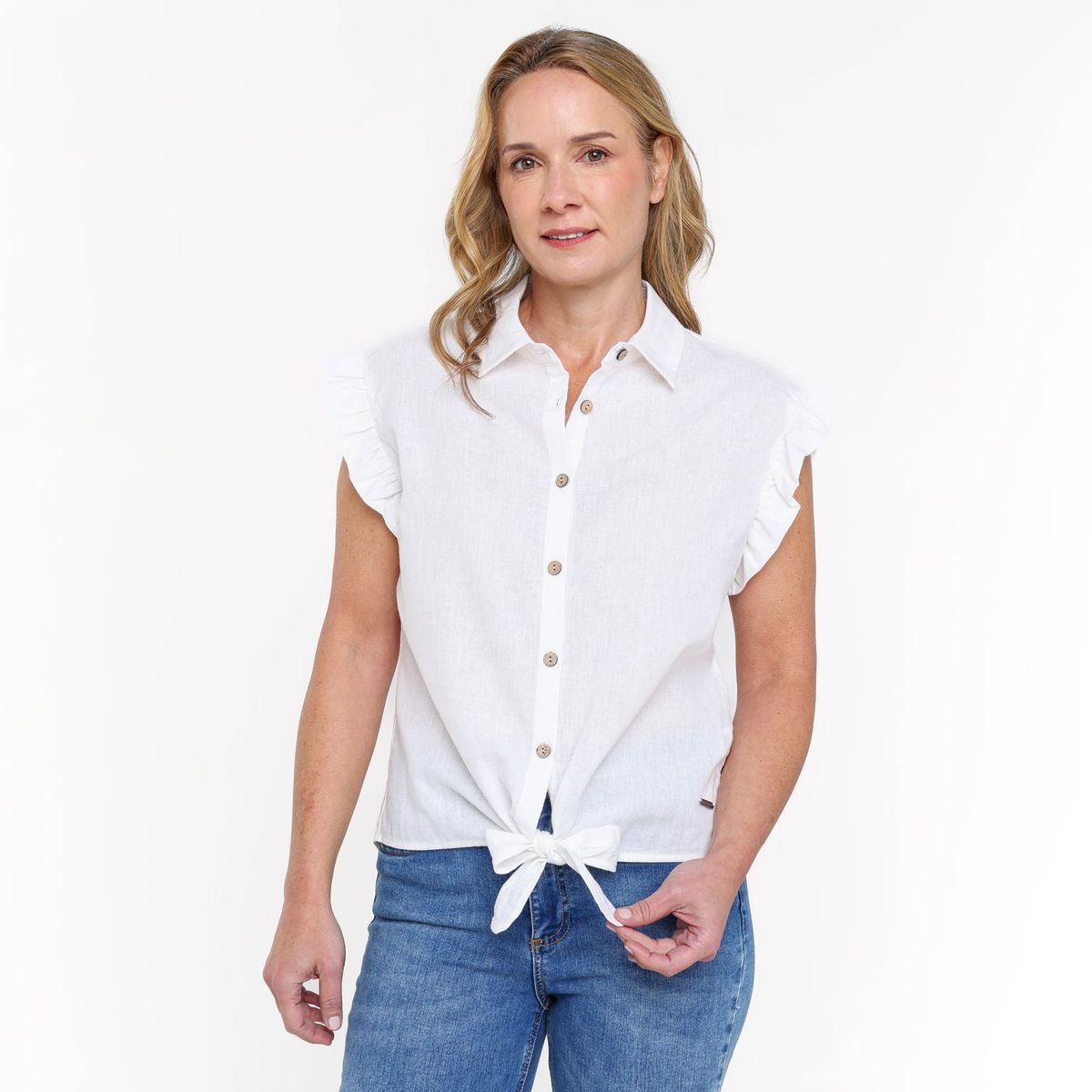 NEWPORT - Blusa Mujer Anudada Manga corta Newport