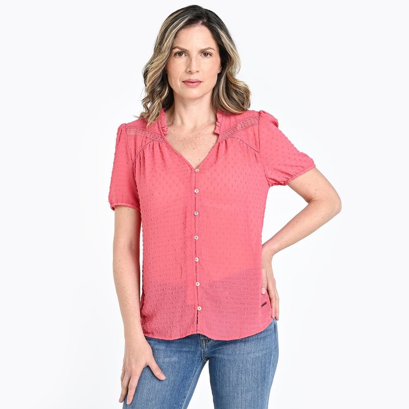 NEWPORT - Blusa Mujer Manga corta globo Newport