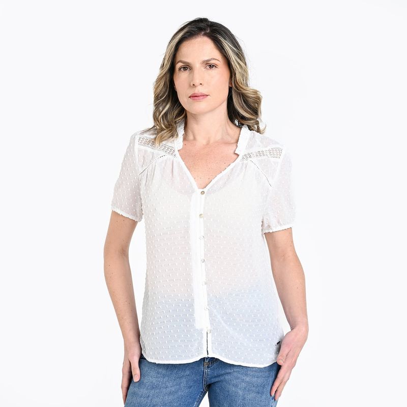 NEWPORT - Blusa Mujer Manga corta globo Newport