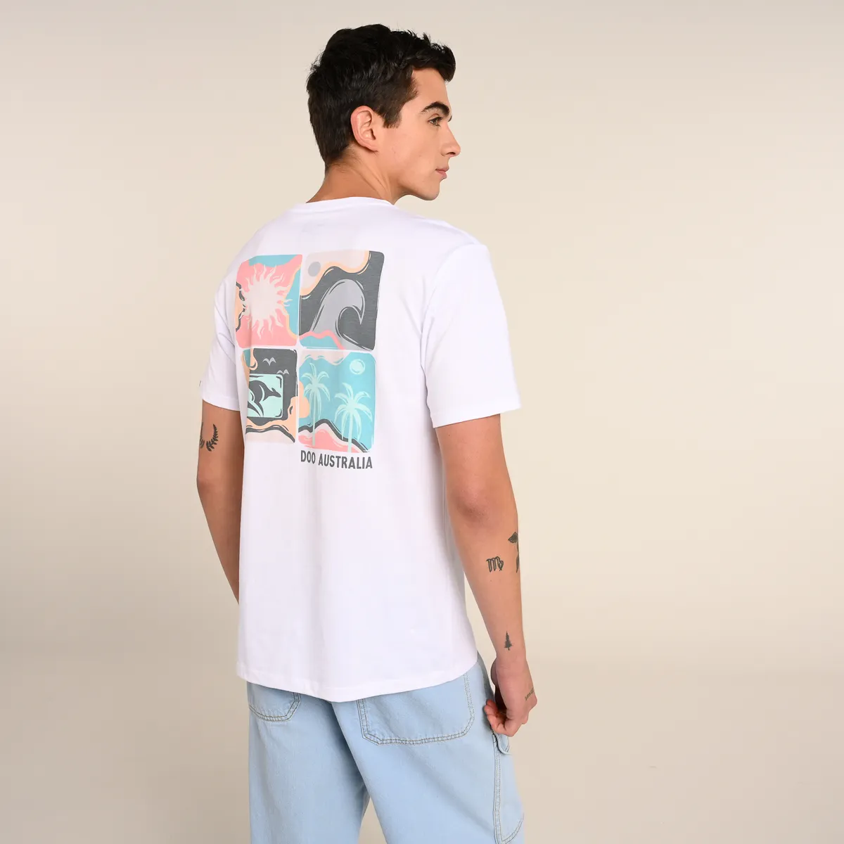 DOO AUSTRALIA - Camiseta Hombre Manga corta con Logo de Algodón Doo Australia
