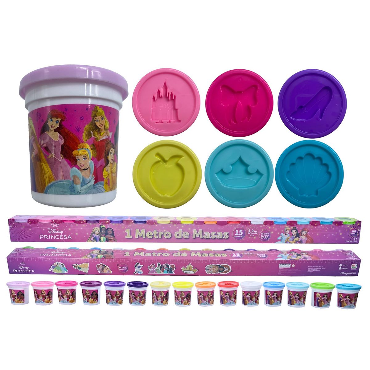 KIDS N PLAY - Plastilina para niños Kids'N Play Princesas Disney: Set 15 vasos de arte y manualidades para niños