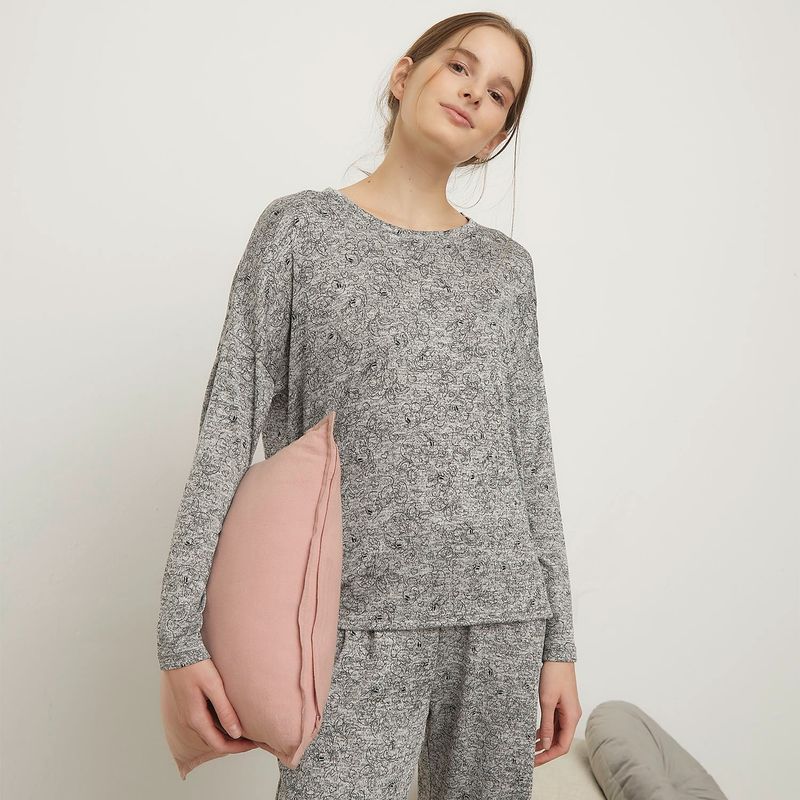 DISNEY - Pijama completa con pantalón para Mujer Manga larga Disney