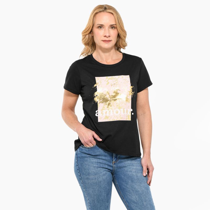 SOUTHLAND - Camiseta Mujer con Estampado Manga corta de Algodón Southland