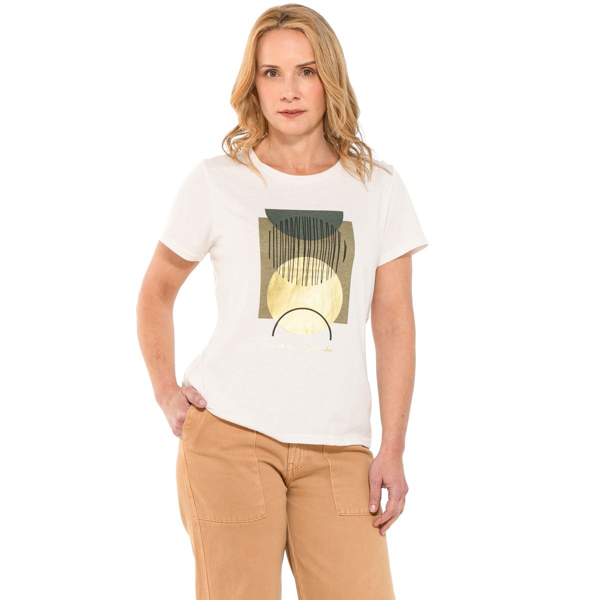 SOUTHLAND - Camiseta Mujer con Estampado Manga corta de Algodón Southland