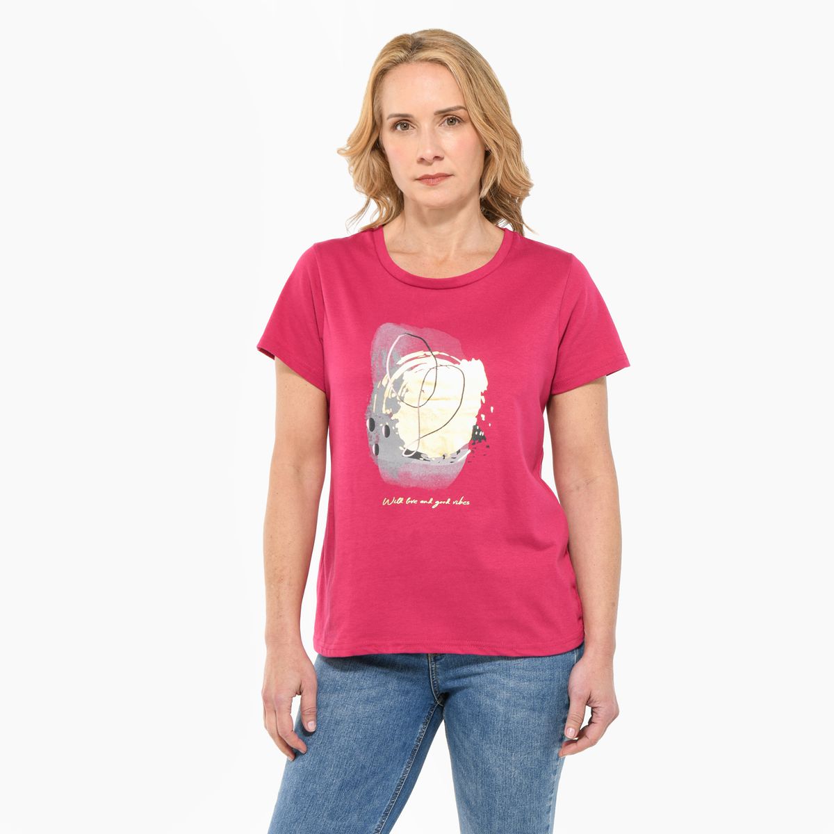 SOUTHLAND - Camiseta Mujer con Estampado Manga corta de Algodón Southland