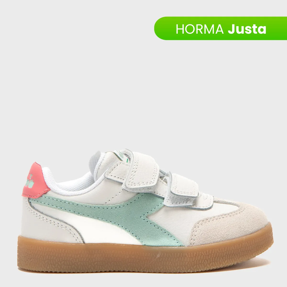 DIADORA - Tenis moda Diadora Bamtelo I Niña con Velcro Blancos Horma Justa 