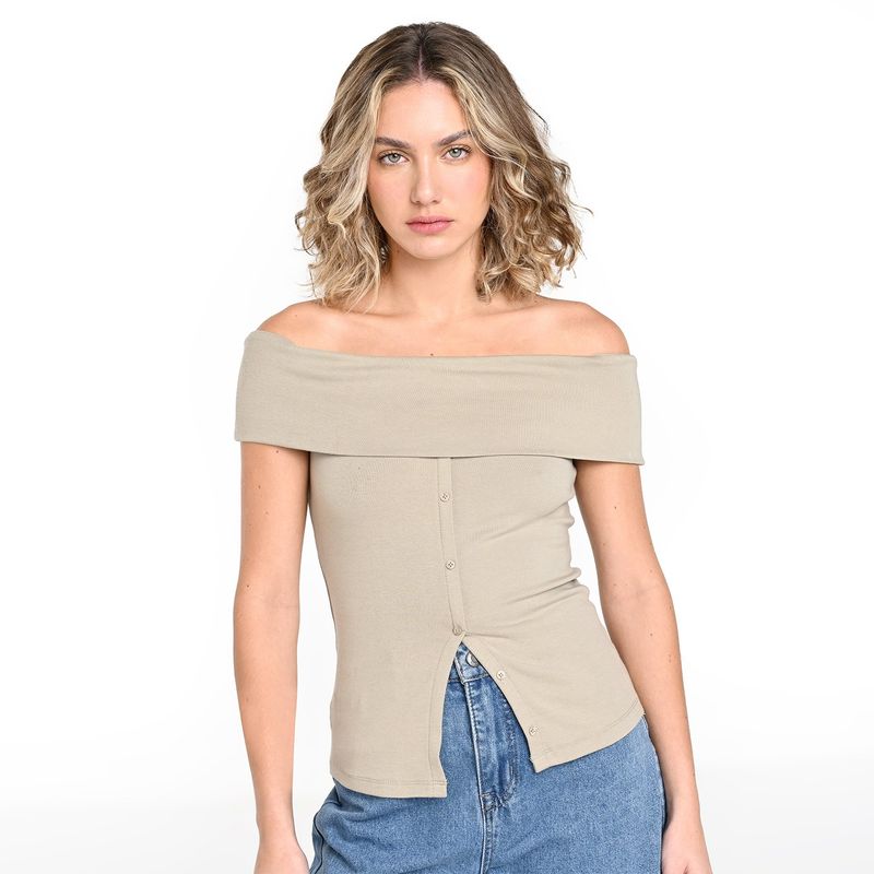 SYBILLA - Blusa Mujer Manga corta de Algodón Sybilla