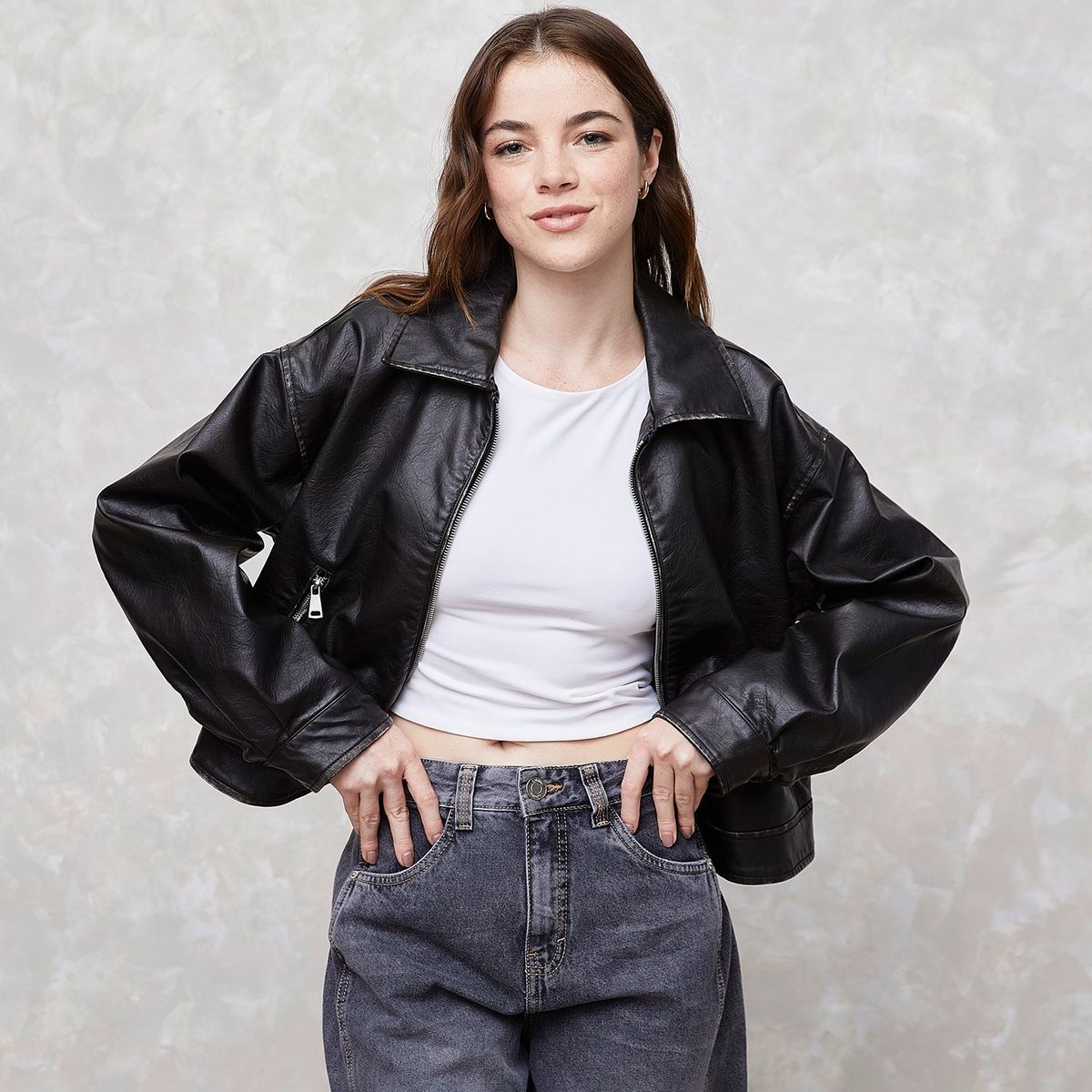 SYBILLA - Chaqueta Efecto cuero Mujer Efecto cuero de Efecto cuero Sybilla