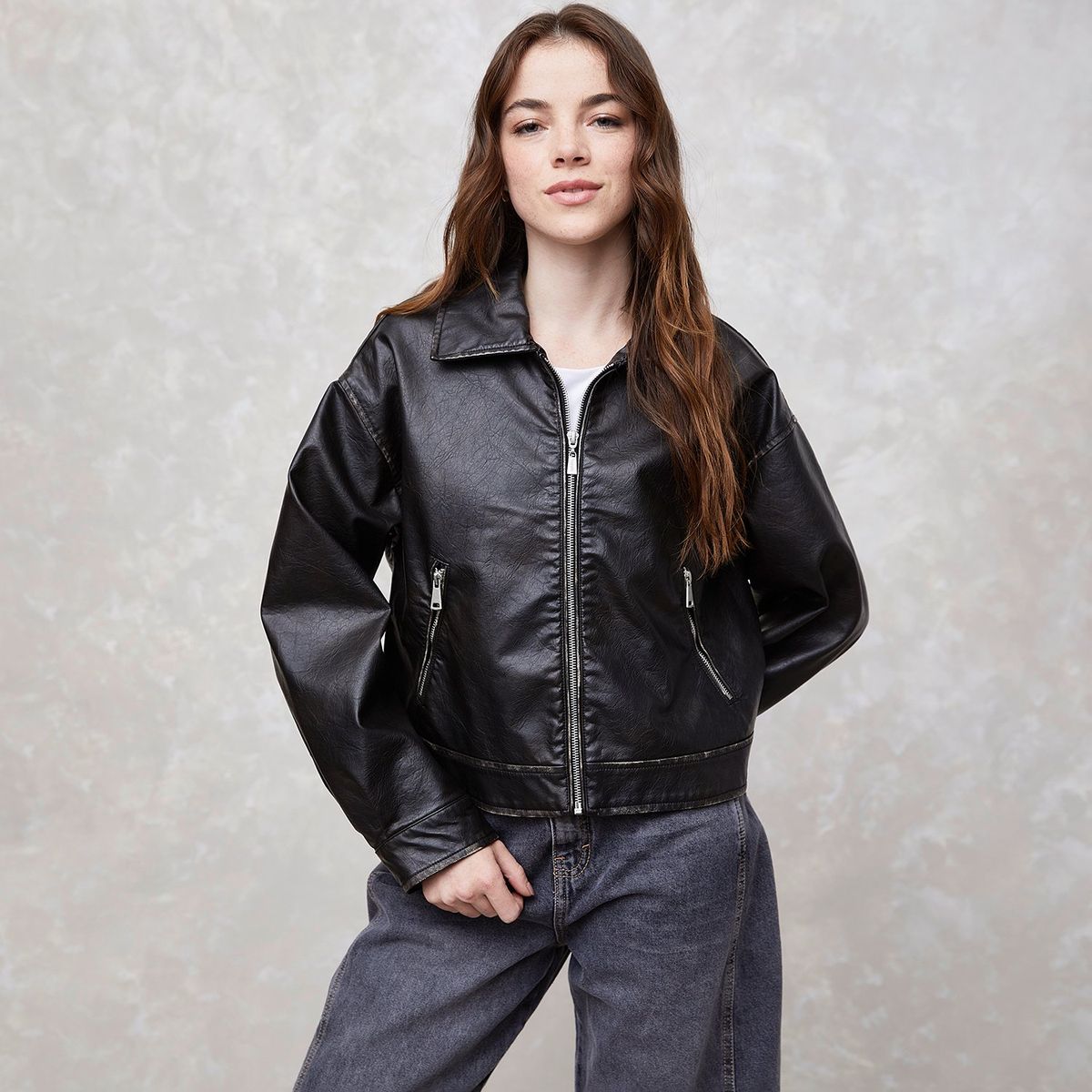 SYBILLA - Chaqueta Efecto cuero Mujer Efecto cuero de Efecto cuero Sybilla