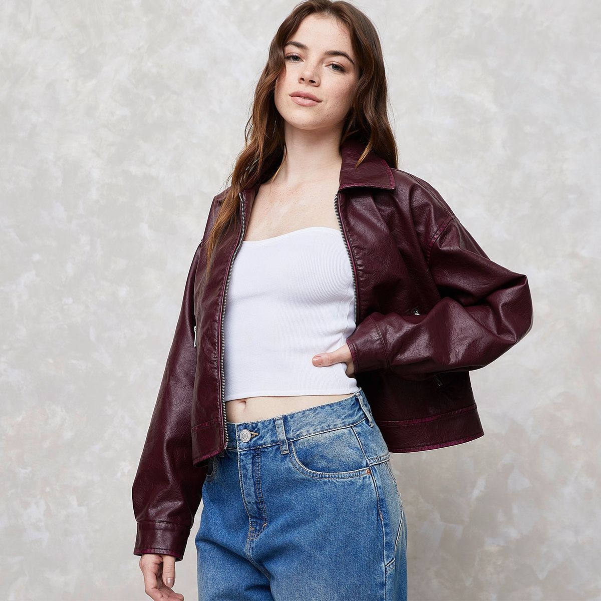 SYBILLA - Chaqueta Efecto cuero Mujer Efecto cuero de Efecto cuero Sybilla