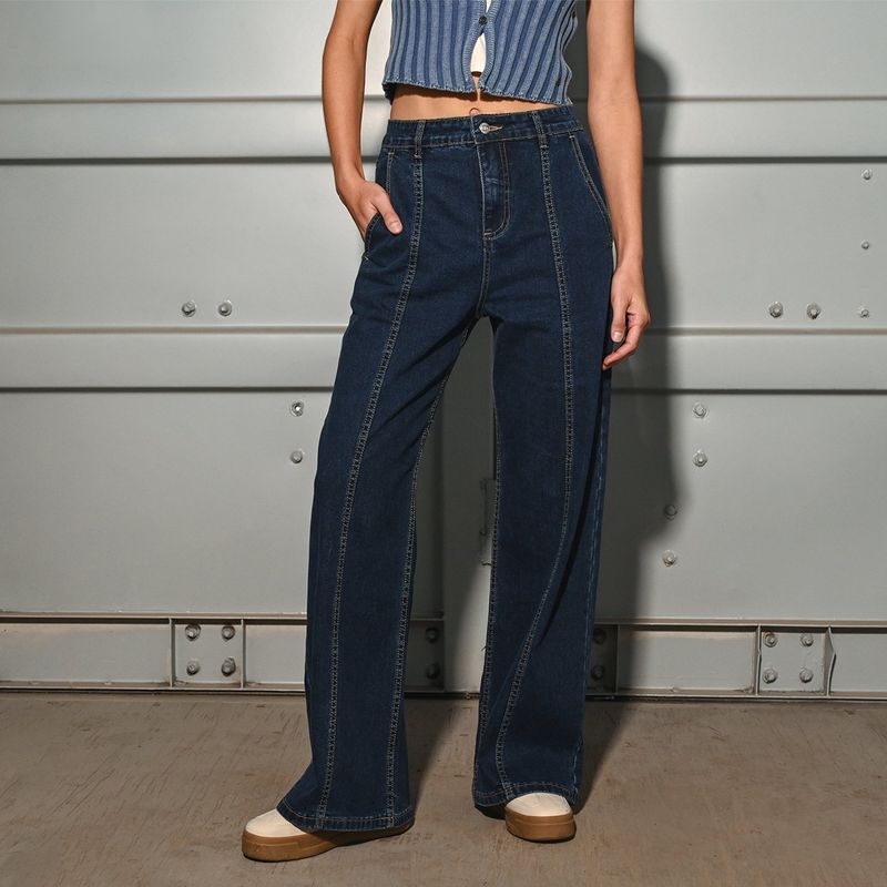 SYBILLA - Jean Wide leg Mujer Tiro medio Sybilla